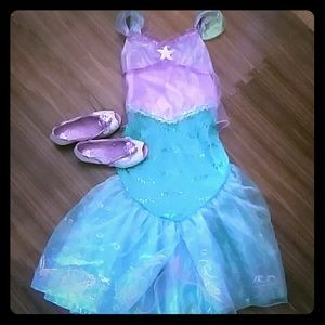 Disney Little mermaid dress w Shoes wore once